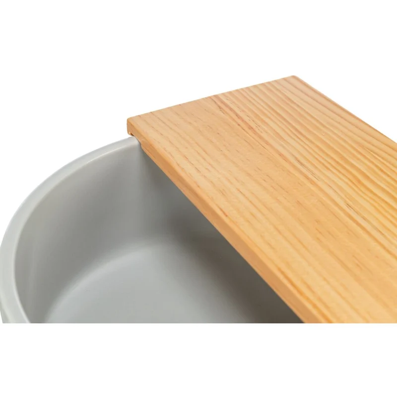 Trixie Ceramic Sand Bath with Wooden Platform for Small Pets - 20X21X8CM