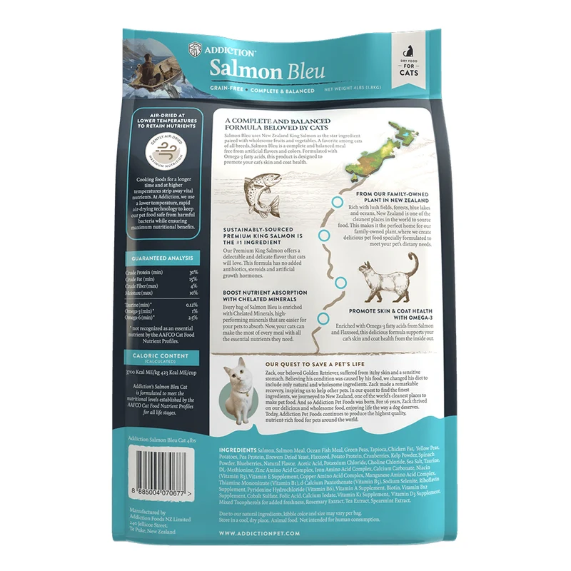 Addiction Salmon Bleu Skin & Coat Dry Cat Food 4LBS