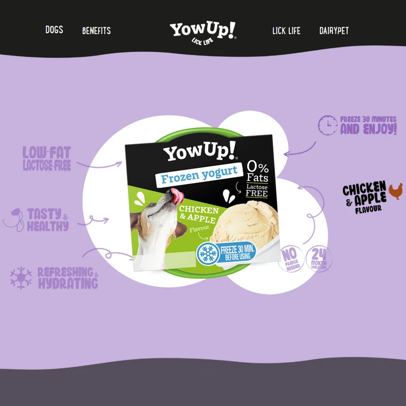 YowUp Frozen Yogurt Chicken & Apple Dog Treat 110g