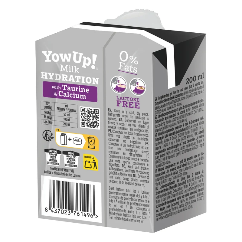YowUp Lactose Free Milk Hydration For Cats 200ml