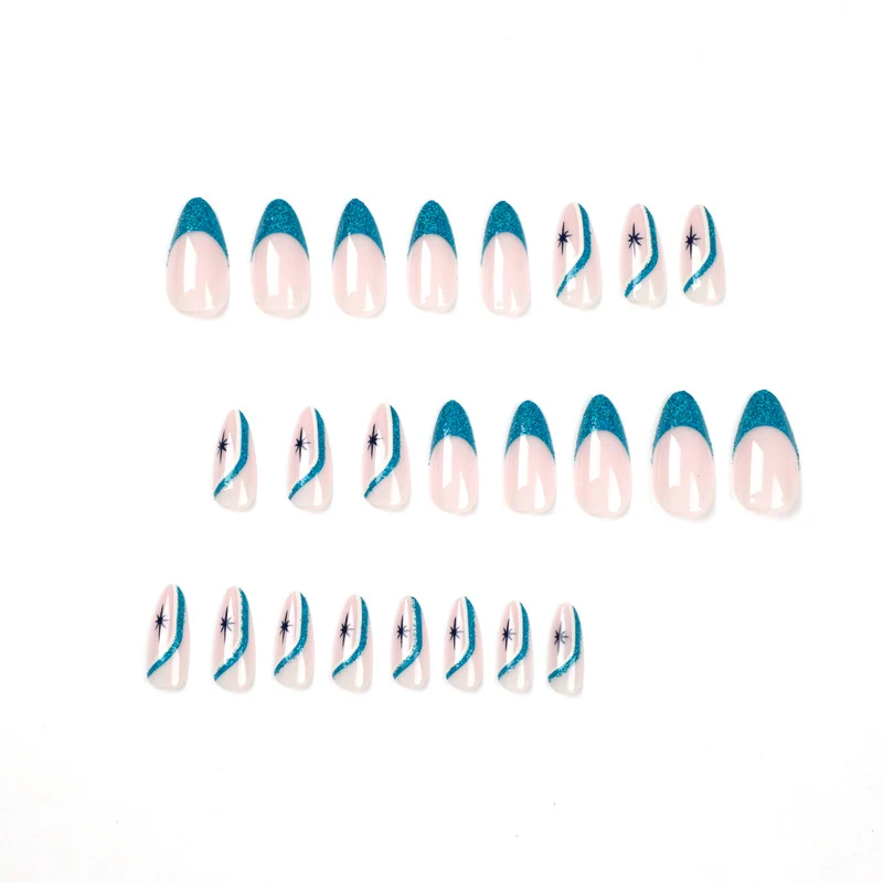 Elegante Stiletto-Nägel mit Glitzer- und Ombre-Design Karnz