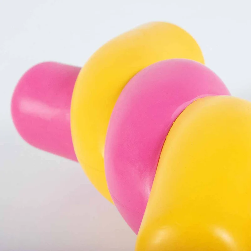 Ebi Coockoo Twisted S'Mores Dog Chew & Fetch Toy - Yellow & Pink/18.5x7.5x5.5cm