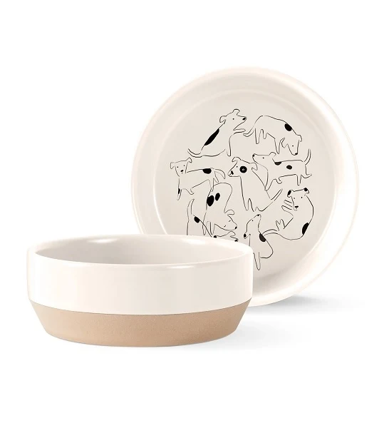 PetShop by Fringe Studio Nosey Dog Spot Stoneware Bowl 16x6cm