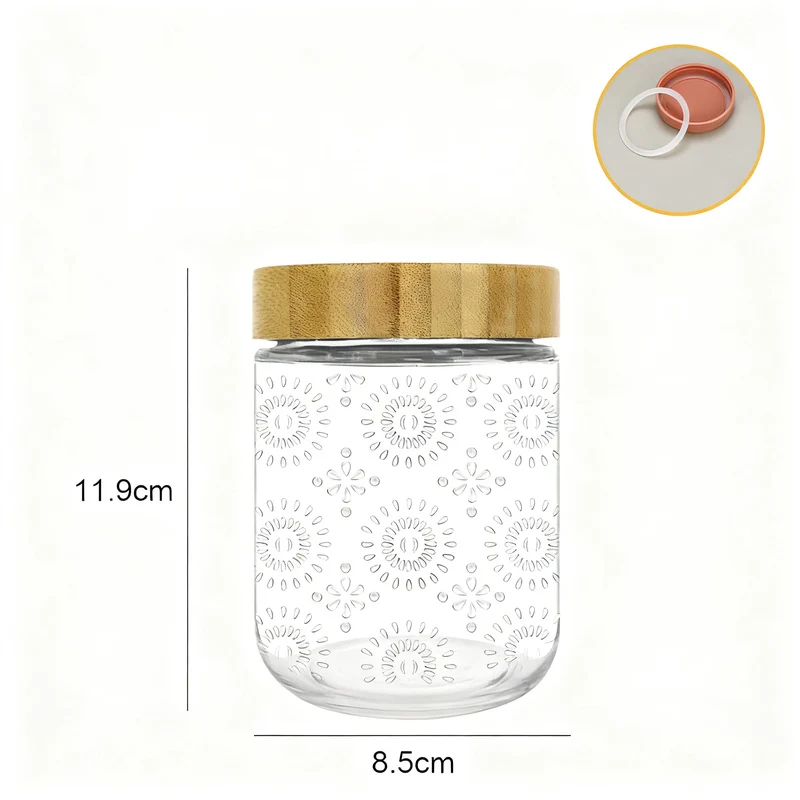 Glasdose mit Deckel, 500 ml