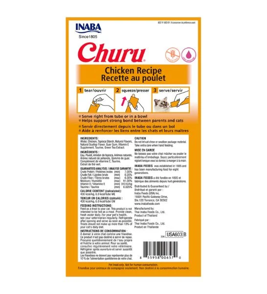 Inaba Churu Chicken Recipe for Kitten Treats 4x14g