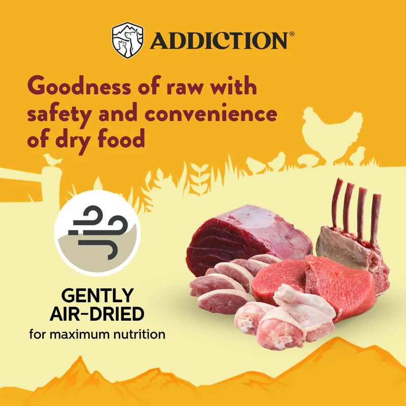 Addiction Country Chicken & Apricot Dinner Air-Dried Dog Food 910G