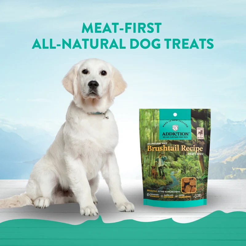 Addiction Brushtail Meaty Bites Limited Ingredients Grain-Free Dog Treats 4OZ