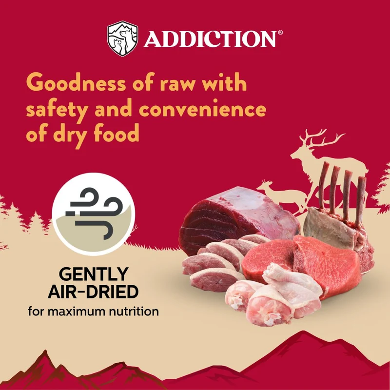 Addiction Homestyle Venison & Cranberry Dinner Air-Dried Dog Food 910G