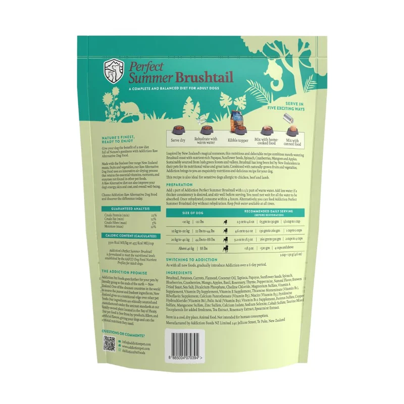 Addiction Perfect Summer Brushtail Grain-Free Air-Dried Dog Food 910G