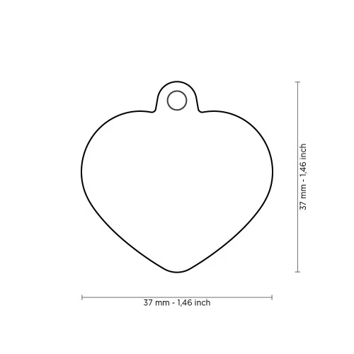 My Family Almuminum Heart ID Tag with Rubber - PINK