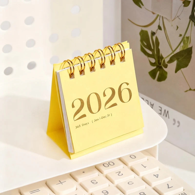Tischkalender 2026 mit Rosen und Schmetterlingen