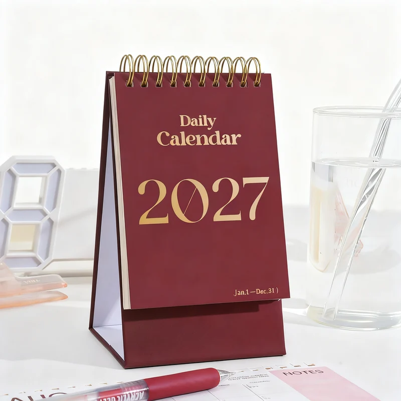Tischkalender 2026 mit Rosen und Schmetterlingen