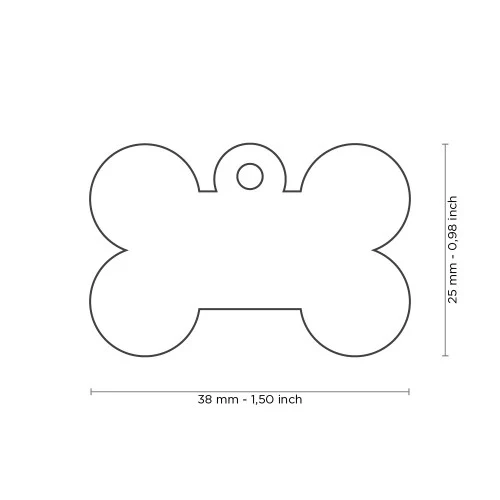 My Family Basic Aluminum Bone ID Tag - LIGHT BLUE/SMALL