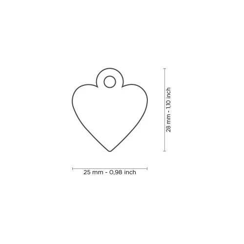 My Family Basic Aluminum Pink Heart ID Tag - BLUE/SMALL