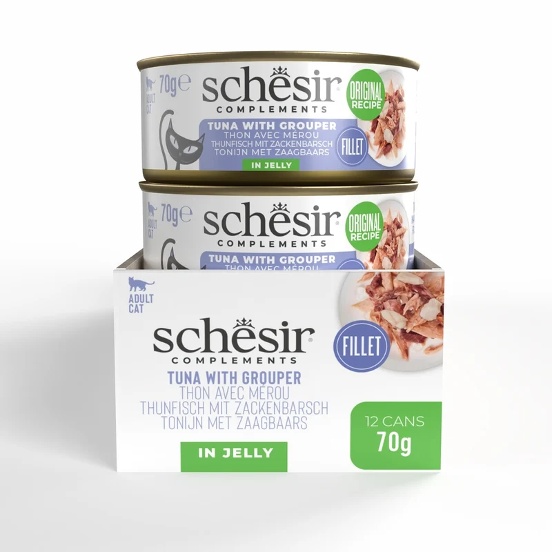 Schesir Complements Tuna With Grouper In Jelly Canned Wet Cat Food 70g