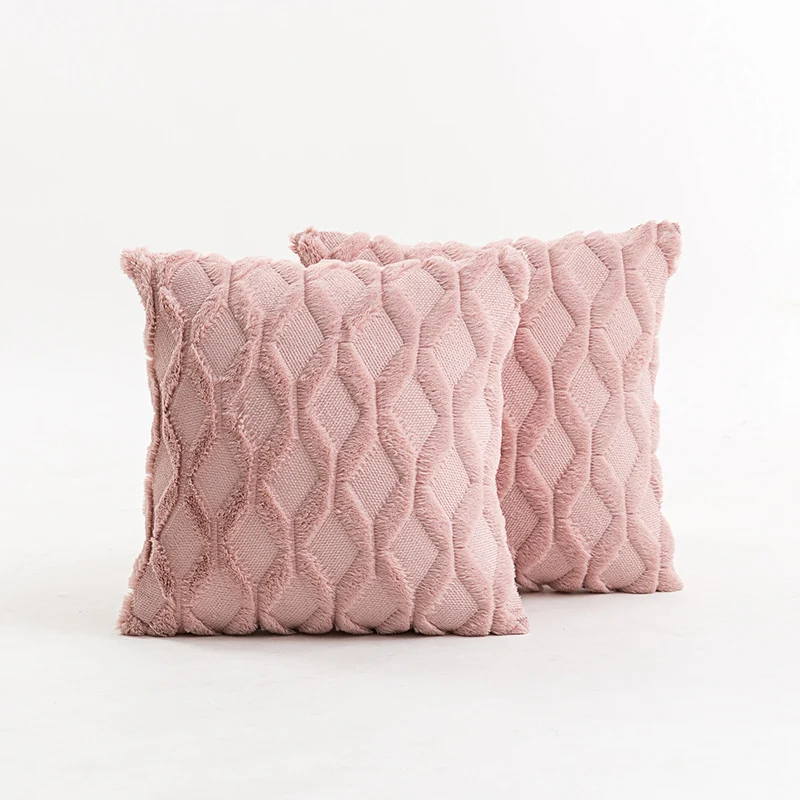 Texturiertes Strick-Diamond-Tufted quadratisches Wurfkissenbezug mit ausgefranstem Rand