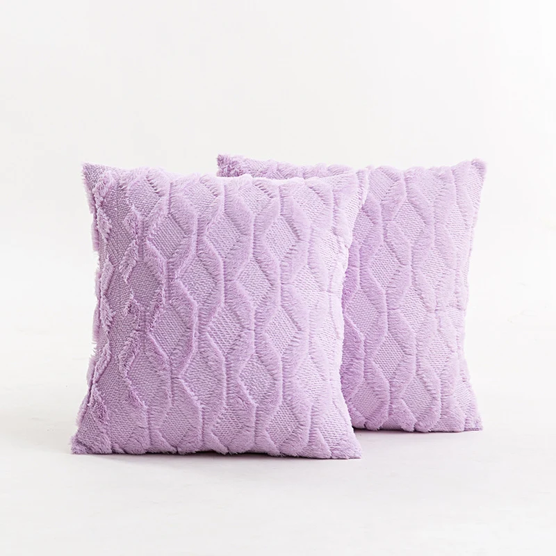 Texturiertes Strick-Diamond-Tufted quadratisches Wurfkissenbezug mit ausgefranstem Rand