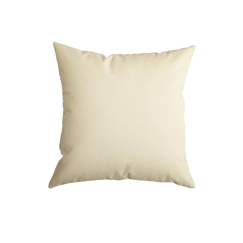Quadratisch strukturiertes Leinen-Optik dekoratives Kissenbezug mit verdecktem Reißverschluss