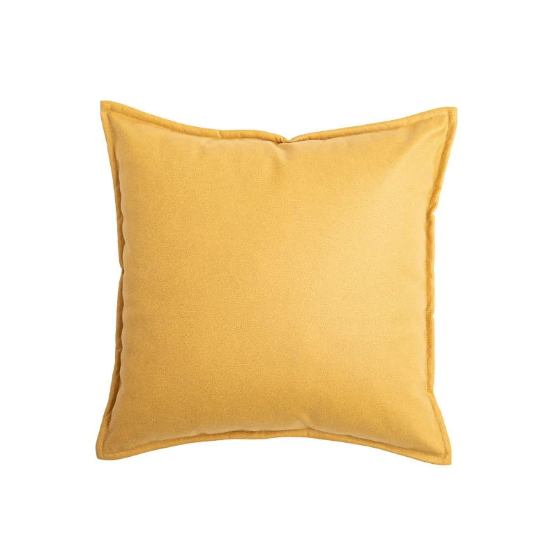 Eckiger Piped-Edge Velvet-Look Dekorationswurfkissen mit abnehmbarem Reißverschlussbezug und plüschigem Einsatz