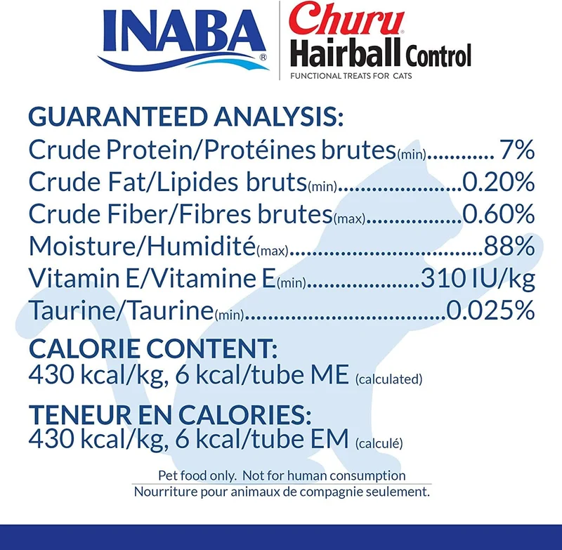 Inaba Churu Hairball Control Chicken Recipe Cat Treats 4x14g