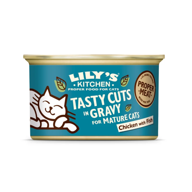 Lily's Kitchen Tasty Cuts Chicken & Fish Senior Wet Cat Food - Pack of 24