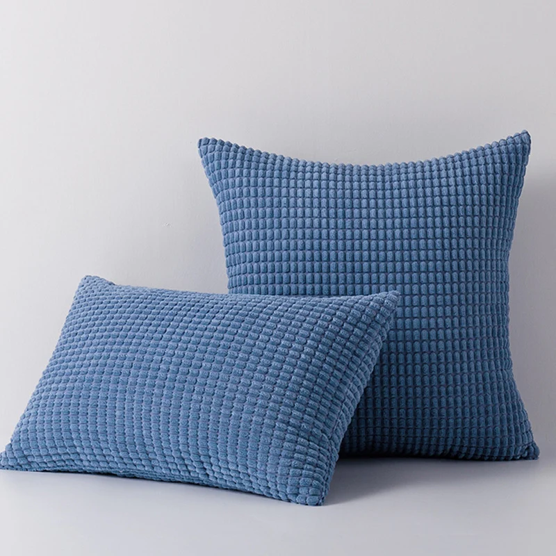 Plüsch Waffelraster Chenille Sofa Akzent Kissen Duo mit abnehmbaren Reißverschlussbezügen