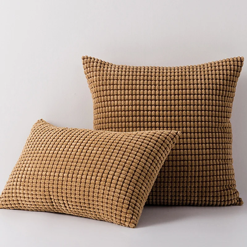 Plüsch Waffelraster Chenille Sofa Akzent Kissen Duo mit abnehmbaren Reißverschlussbezügen