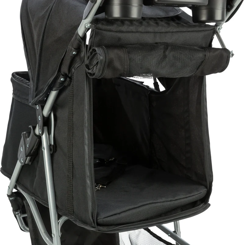 TRIXIE Hunde Buggy – gefedert, faltbar, bis 11 kg, 47×100×80 cm, schwarz