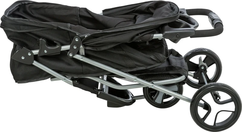 TRIXIE Hunde Buggy – gefedert, faltbar, bis 11 kg, 47×100×80 cm, schwarz