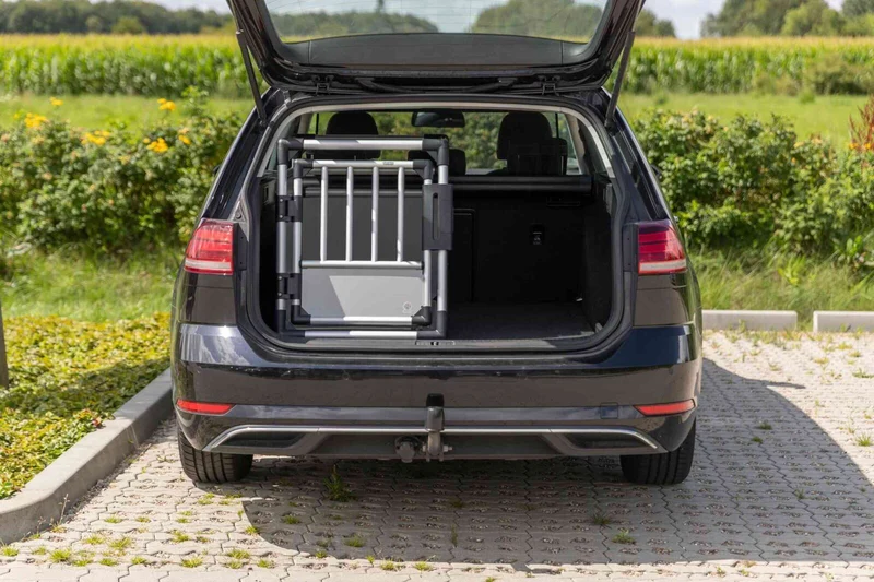Trixie Aluminium Dog Transport Crate Box With Panel Door Light Grey