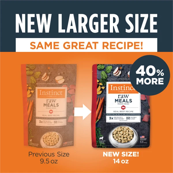 Instinct Raw Meals Freeze Dried Real Beef Recipe Dry Dog Food