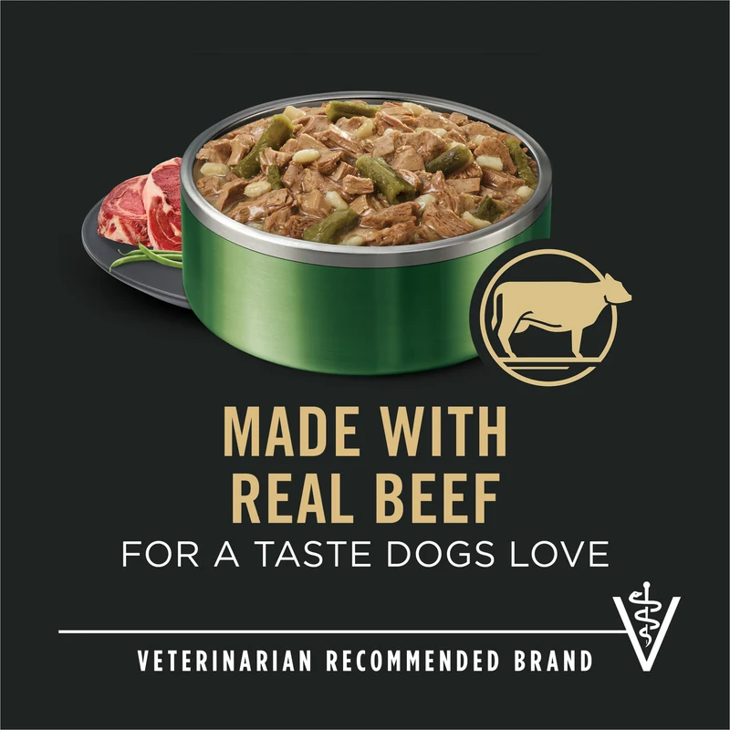 PURINA Pro Plan Adult Small Breed Wet Dog Food With Beef & Green Beans Entree in Gravy 156G