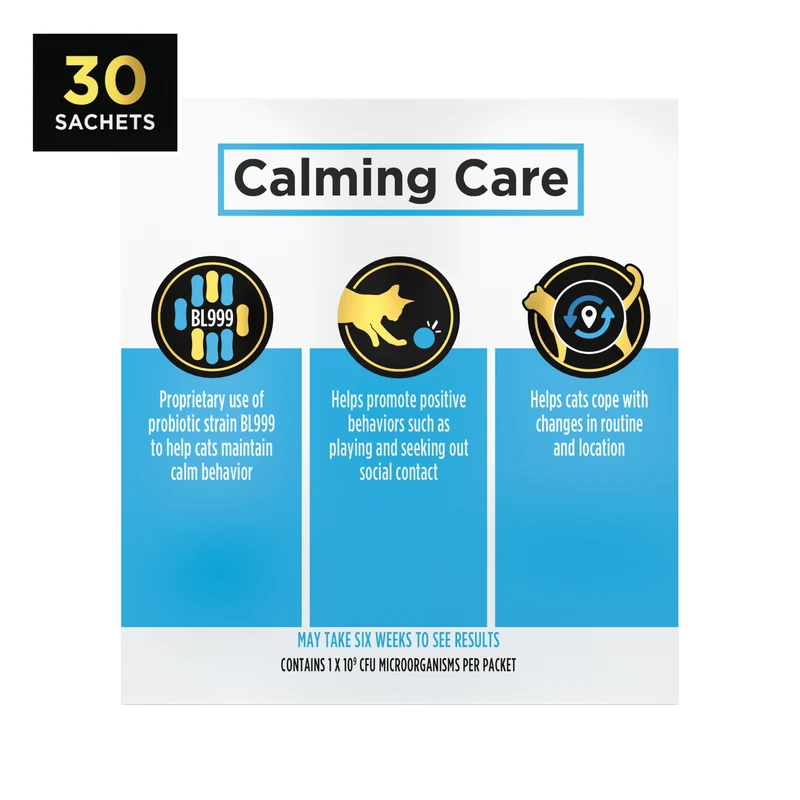 PURINA Pro Plan Veterinary Supplements Calming Care Cat Probiotic Anxiety Supplements 30X1G