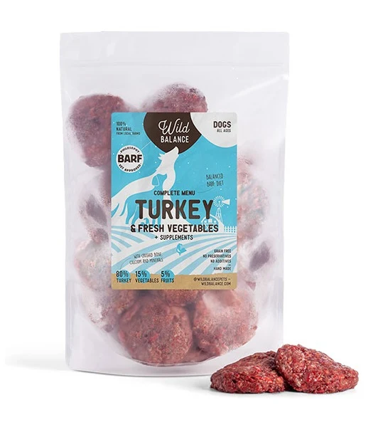 Wild Balance Complete BARF Menu Turkey Raw Food for Dogs