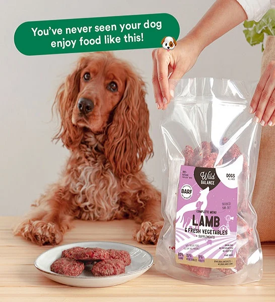 Wild Balance Complete BARF Menu Lamb Raw Food for Dogs 1KG