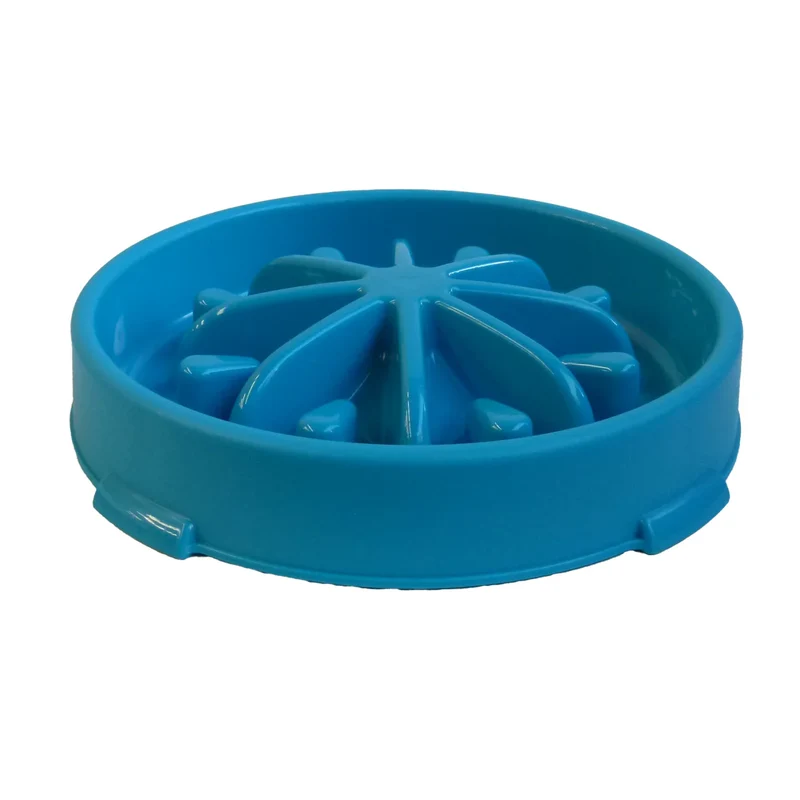 XDPC Slow Feeder Anti-Choke Spiral Maze Round Dog Bowl 28.2x28.2x5.6cm Blue