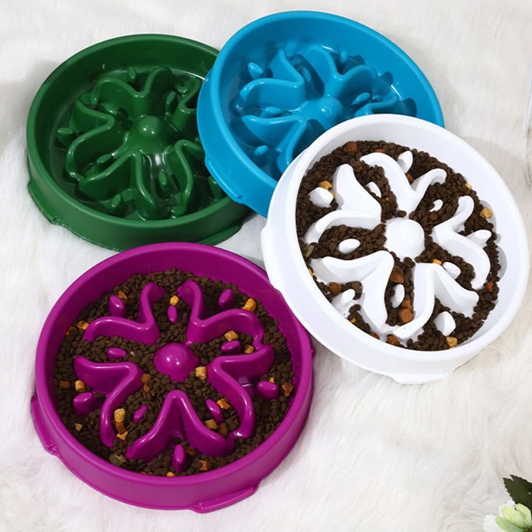 XDPC Slow Feeder Anti-Choke Spiral Maze Round Dog Bowl 28.2x28.2x5.6cm Blue