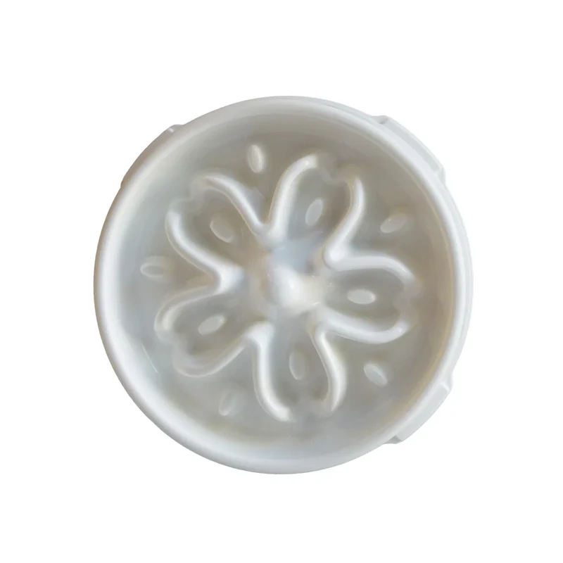 XDPC Slow Feeder Anti-Choke Maze Round Dog Bowl 28.2x28.2x5.6cm White