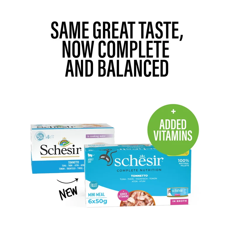 Schesir Complete Nutrition Multipack Tuna In Broth Adult Wet Cat Food 6X50G