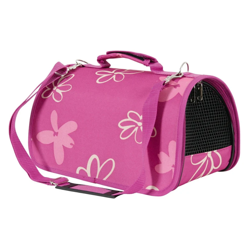 Zolux Flower Waterproof Pet Carrier With Removable Bottom - Plum