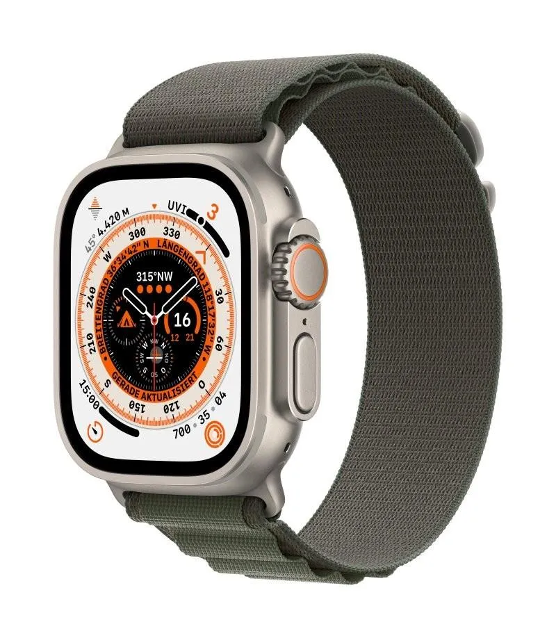 Apple Watch Ultra 49mm Titanium Green Alpine Loop