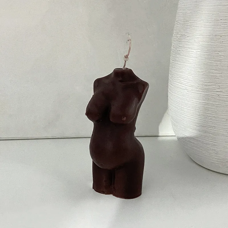 Handgegossen Skulpturale Schwangere Weibliche Torso Dekorative Wachskerze
