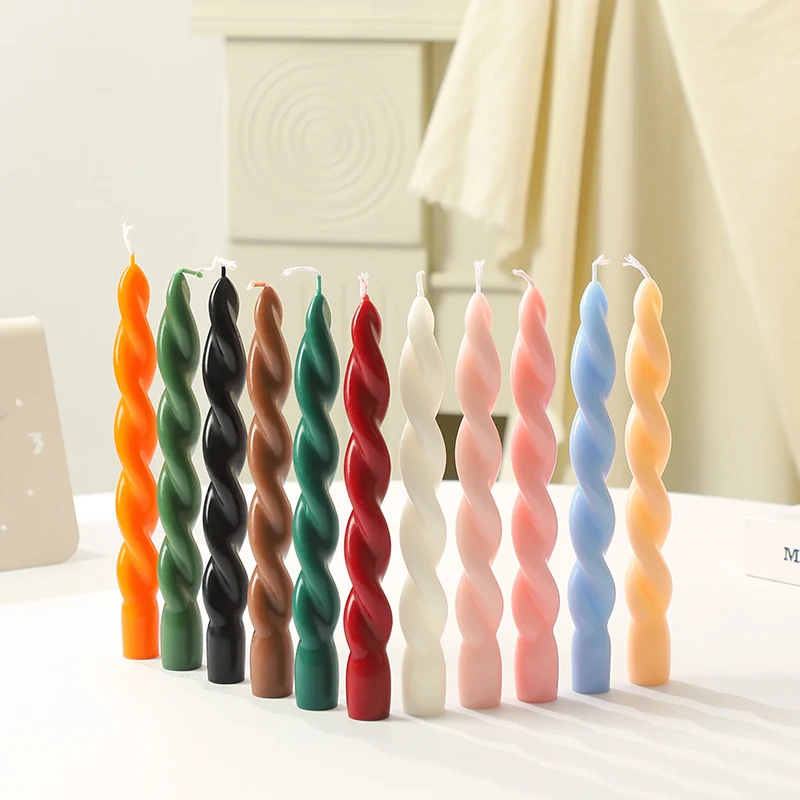 Verdrehte Spiral-Taufkerzen-Set für Tischdekoration