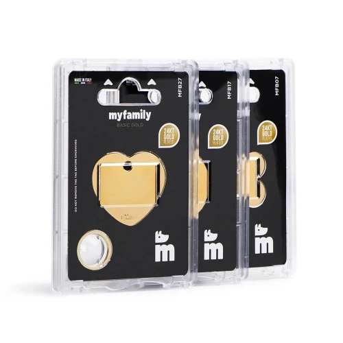 My Family Basic Round Plated Brass ID Tag - GOLD/BIG