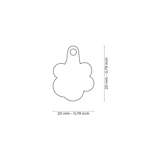 My Family Shine Glitter Paw ID Tag - GREY/2X2CM