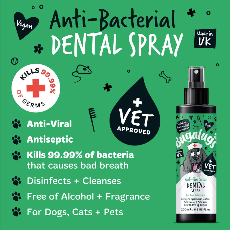 Bugalugs Antibacterial Dental Spray for Pets 200ML