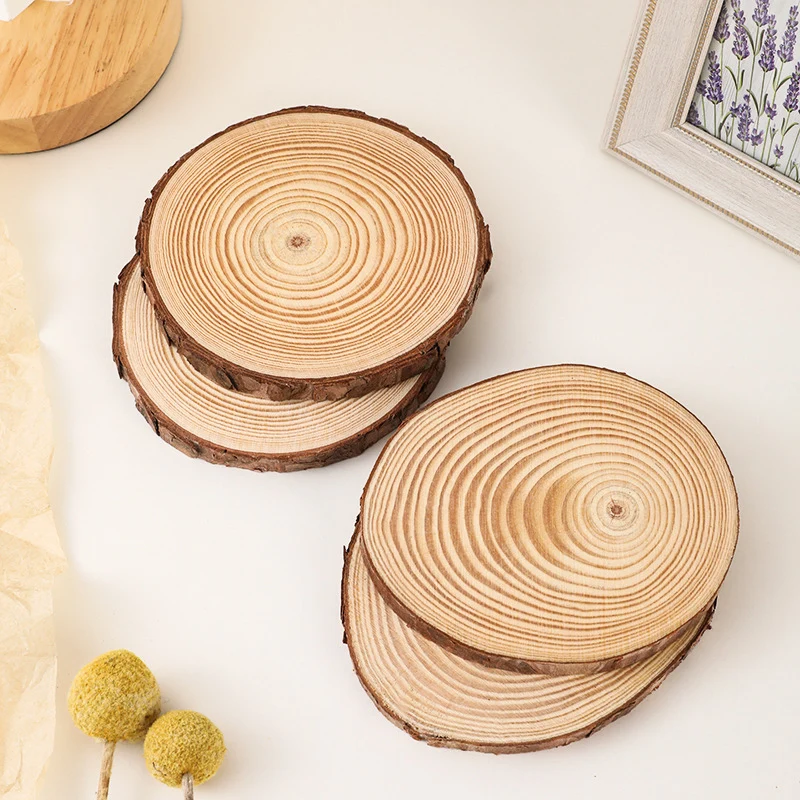 Natürliche runde Holzscheibe Untersetzer und dekorativer Topfuntersetzer