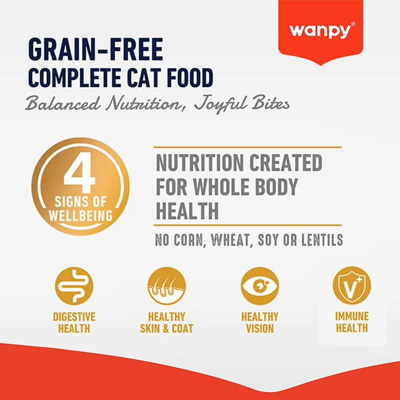 Wanpy Grain Free Complete Chicken Recipe Dry Cat Food 1.5Kg