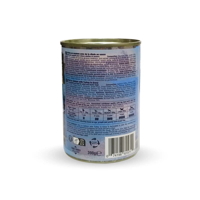 Taste Of The Wild Rich In Salmon With Turkey In Gravy Wet Dog Food 390G