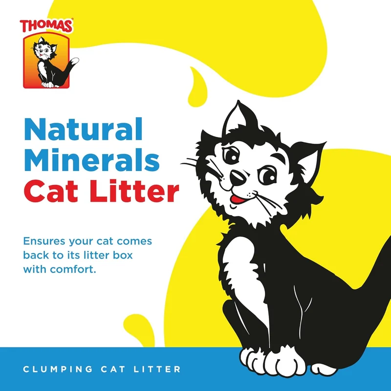 Thomas Natural Minerals Clumping Unscented Cat Litter 10KG - Pack of 10